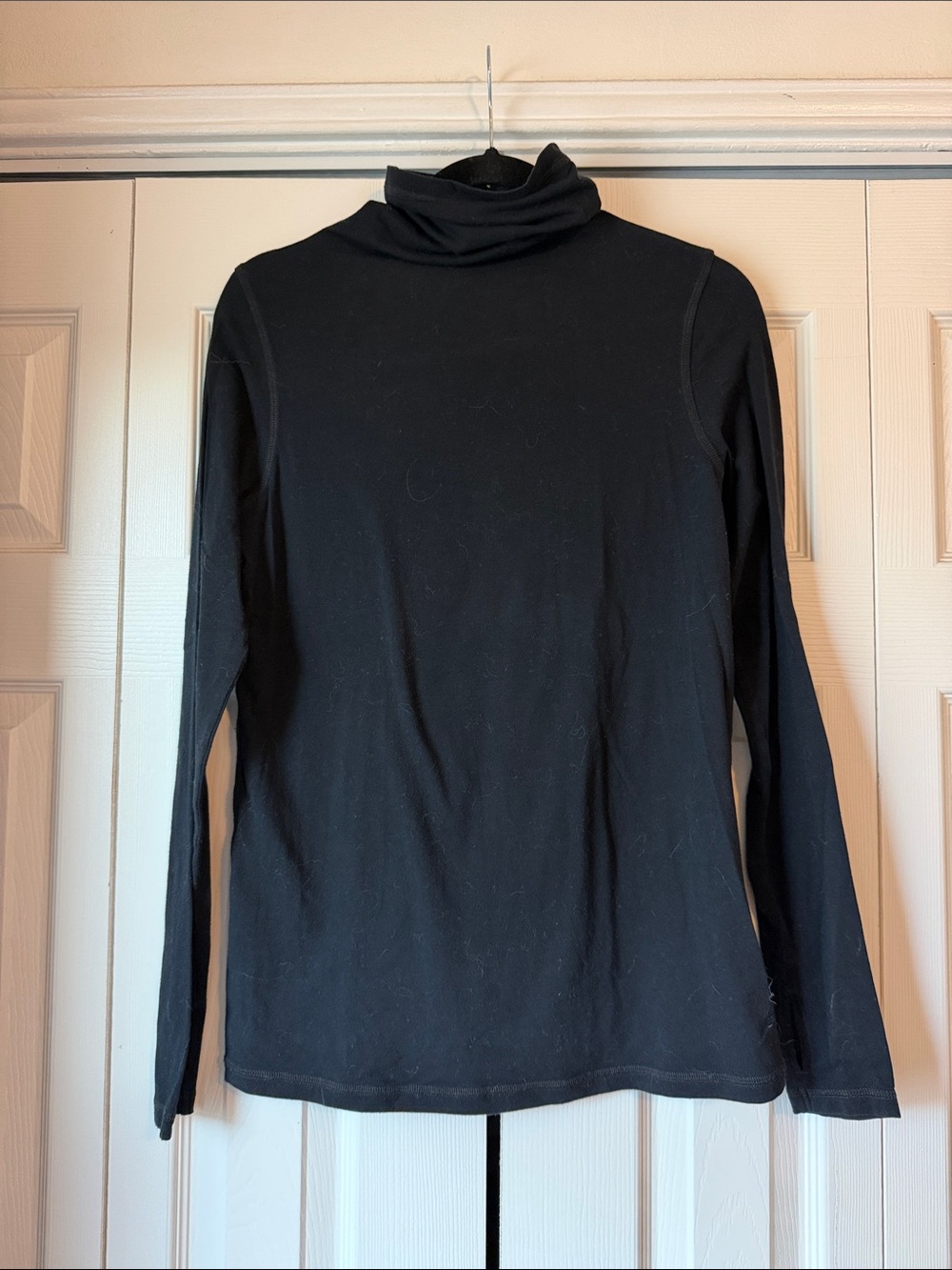 CAbi #125 Black Long Sleeve Turtleneck Top with thumb holes